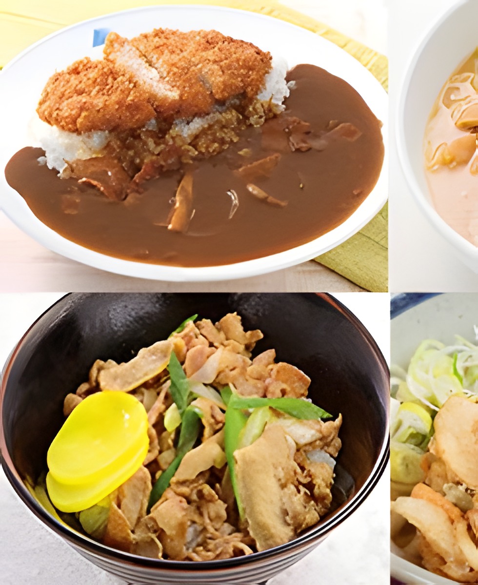 Katsu curry, a pork rice bowl and tempura — hearty local mountain dishes.